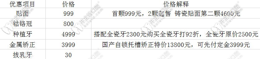 南宁柏乐口腔牙齿优惠价格表 南宁柏乐口腔牙齿优惠价格表